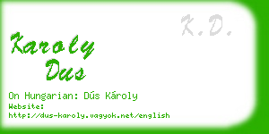 karoly dus business card